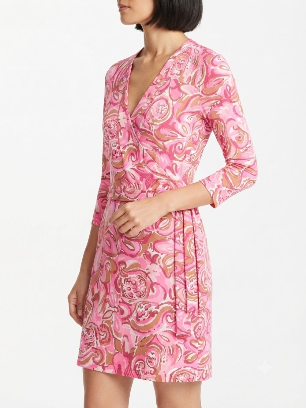 Lilly Pulitzer Pink Floral Paisley Wrap Skort Romper Dress Size S